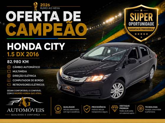 HONDA CITY 1.5 DX 16V FLEX 4P AUTOMÁTICO HONDA CITY 1.5 DX 16V FLEX 4P AUTOMÁTICO